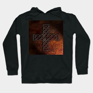 Celtic Knotwork Cross Rust Texture No 1 Repost Hoodie